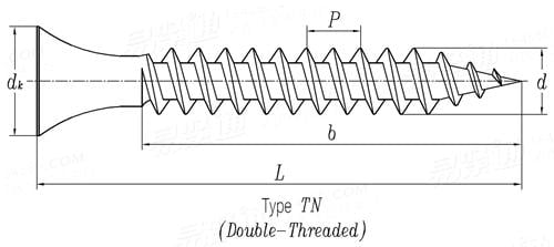 Drywall Screw technical drawing