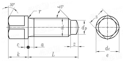 Square Bolt technical drawing